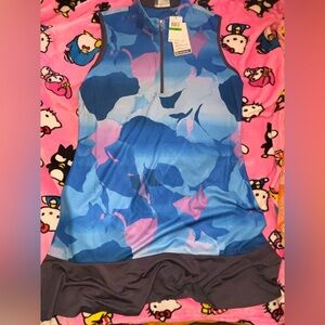 Callaway Blue & Gray Swim Dress Sz Women’s Large NEW NWT